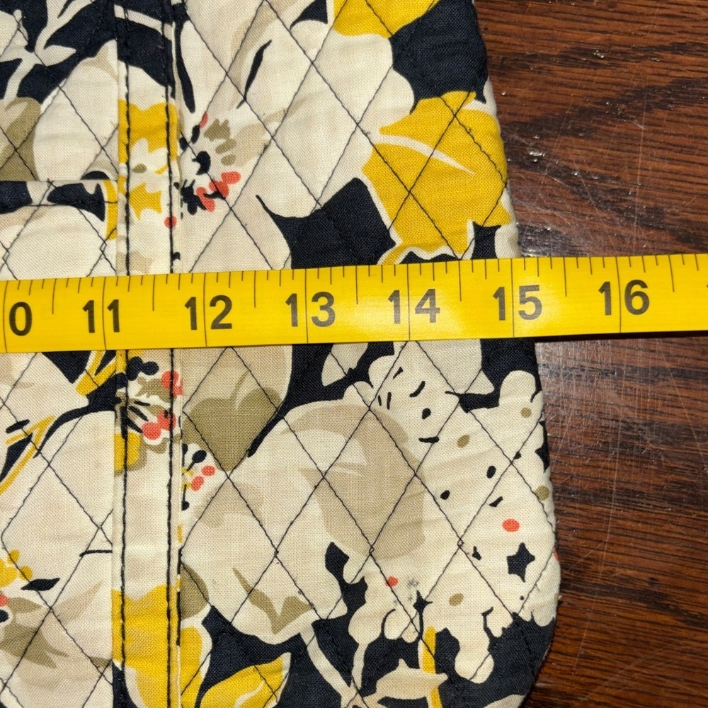 Vera Bradley Yellow and Black Floral Shoulder Bag - Picture 7 of 11